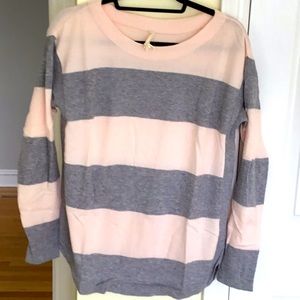 Soft pink/gray striped sweater